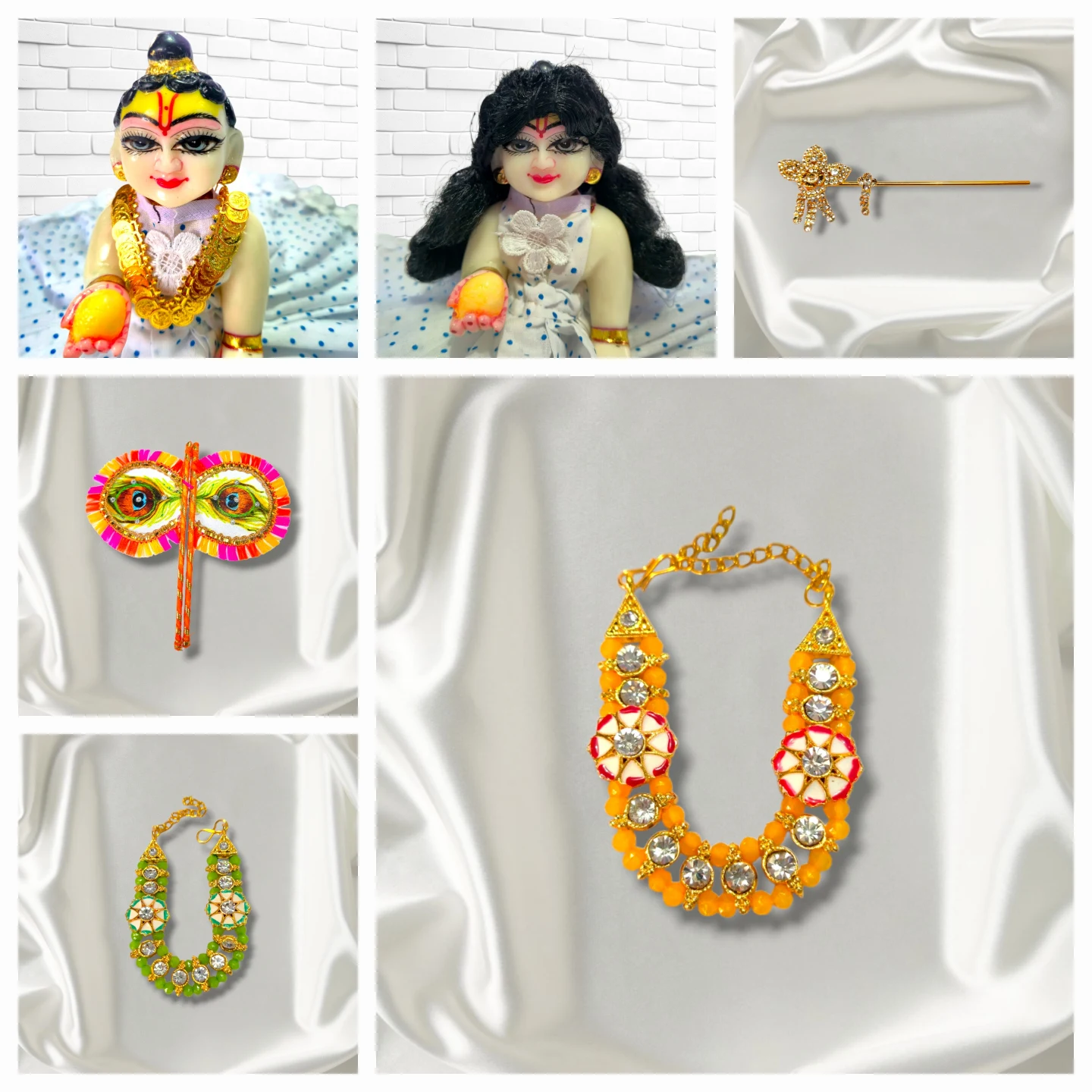 Laddu Gopal Ginni Mala, Hair, Bansuri & Fan