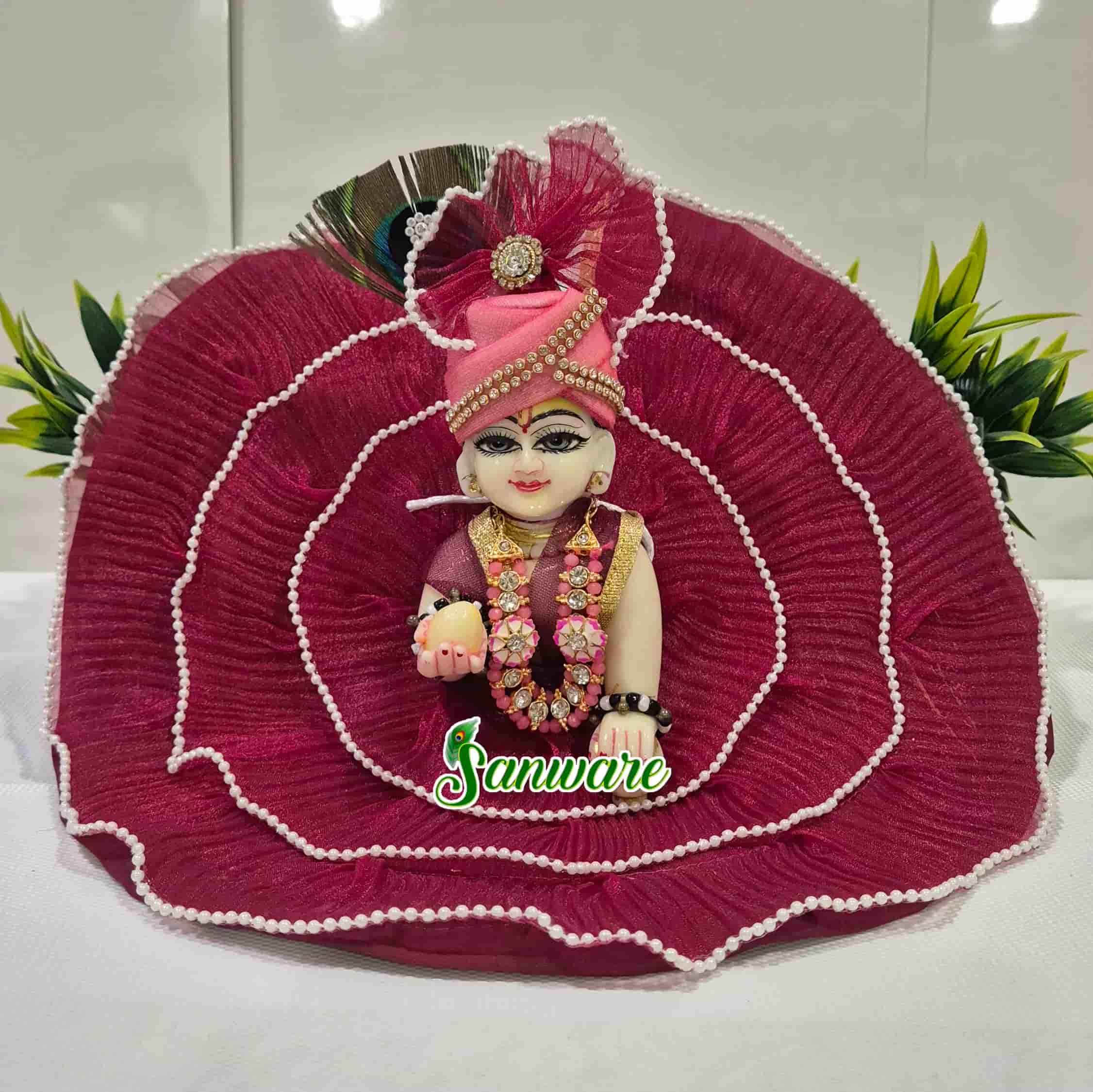 dark-wine-laddu-gopal-flower-dress-sanware.jpg Dark Wine Laddu Gopal Dress | Designer Krishna Vagha | Sanware